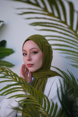 Penye Şal - Yağ Yeşili